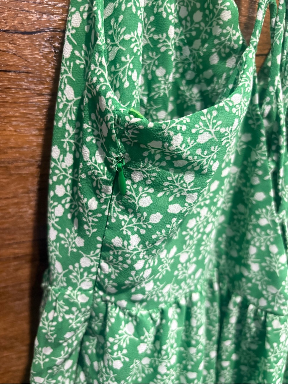 New In Green Tiered Sundress with Lattice Back - Picture 9 of 10